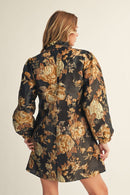 Black & Gold Jacquard Mini Dress