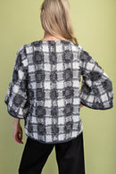 Frayed Checkered Top