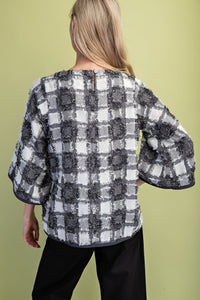 Frayed Checkered Top