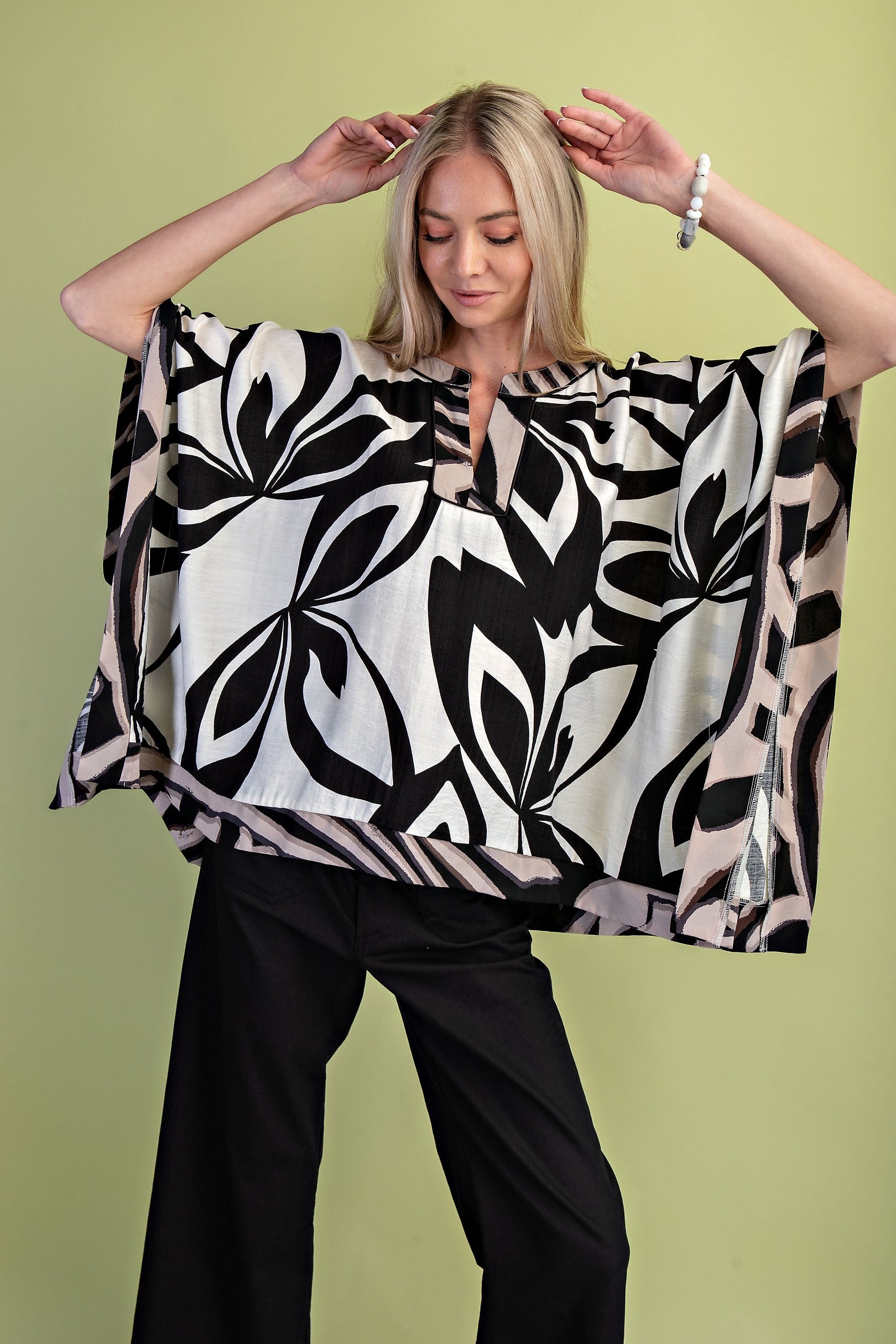 Leaf Printed Boxy Blouse