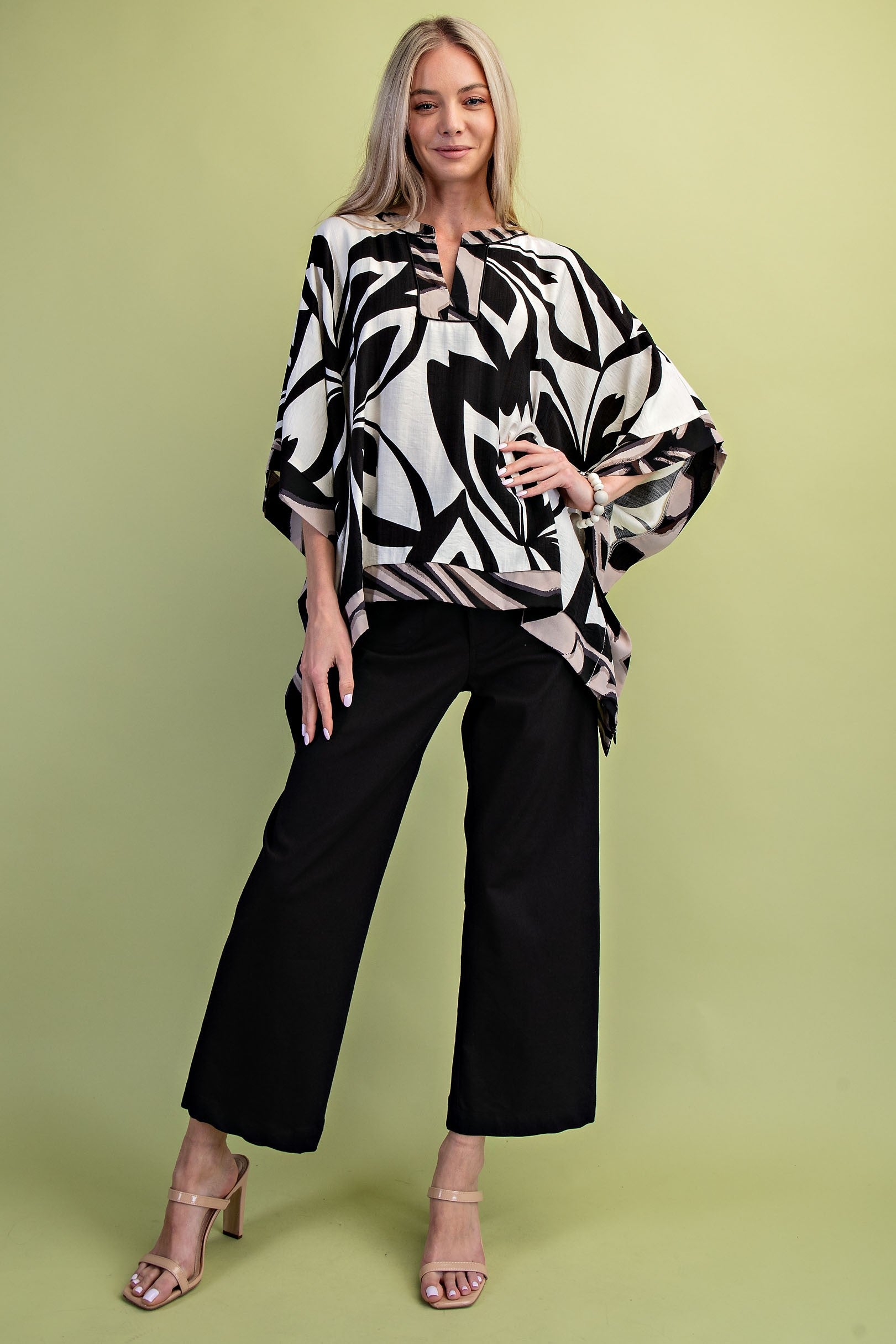 Leaf Printed Boxy Blouse