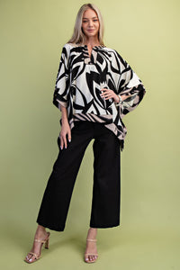 Leaf Printed Boxy Blouse