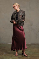 Embroidered Leather Bomber Jacket