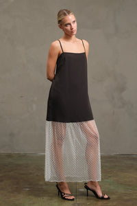 Beaded Mesh Maxi Dress