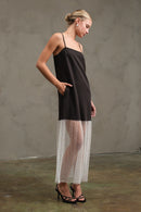 Beaded Mesh Maxi Dress