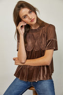 Lace Velvet Babydoll Top
