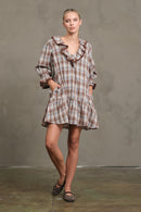 Ruffle Plaid Mini Dress