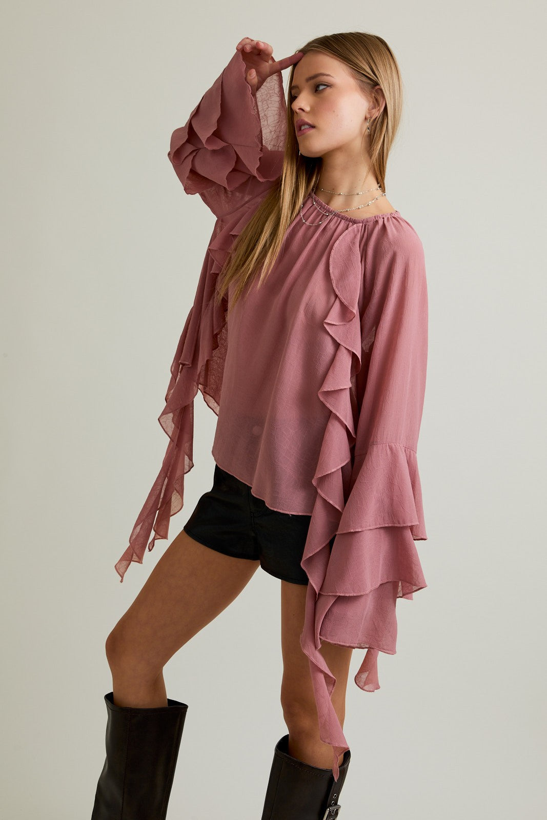 Chiffon Ruffle Blouse