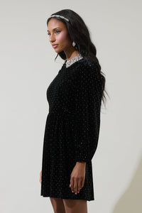Velvet Polka Dot Mini Dress