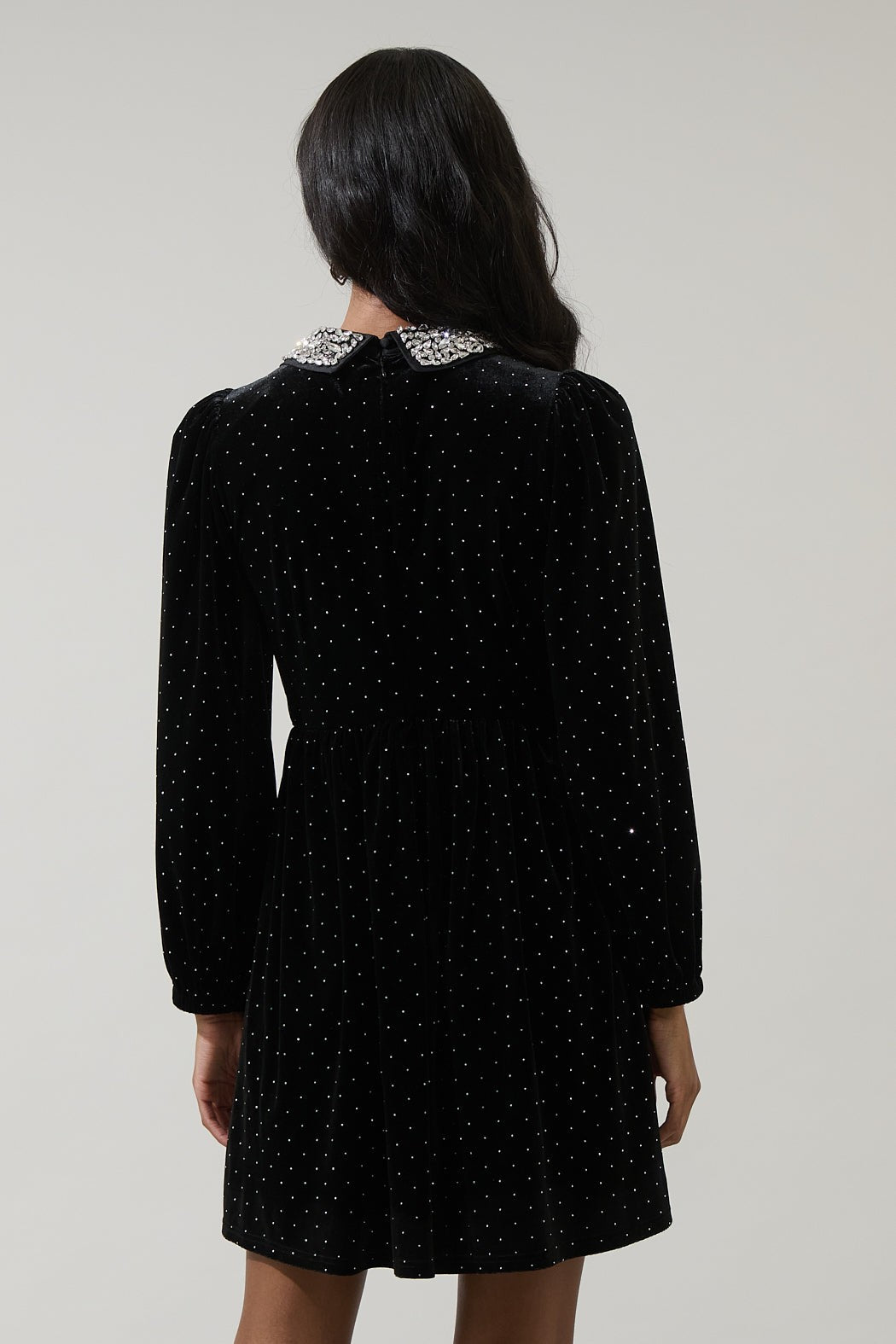 Velvet Polka Dot Mini Dress