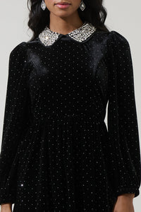 Velvet Polka Dot Mini Dress