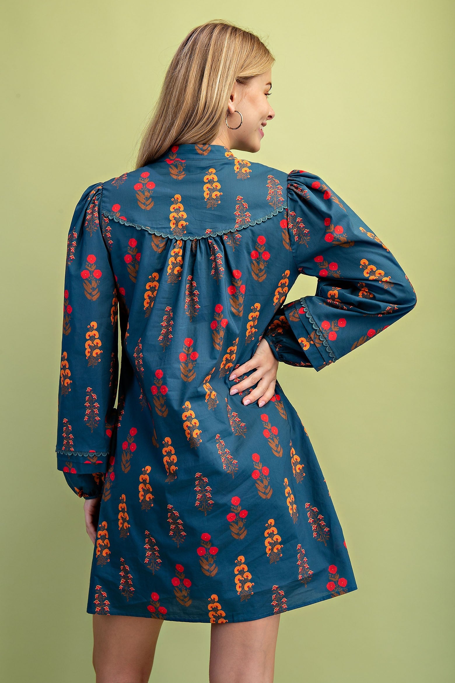 Floral Henley Mini Dress