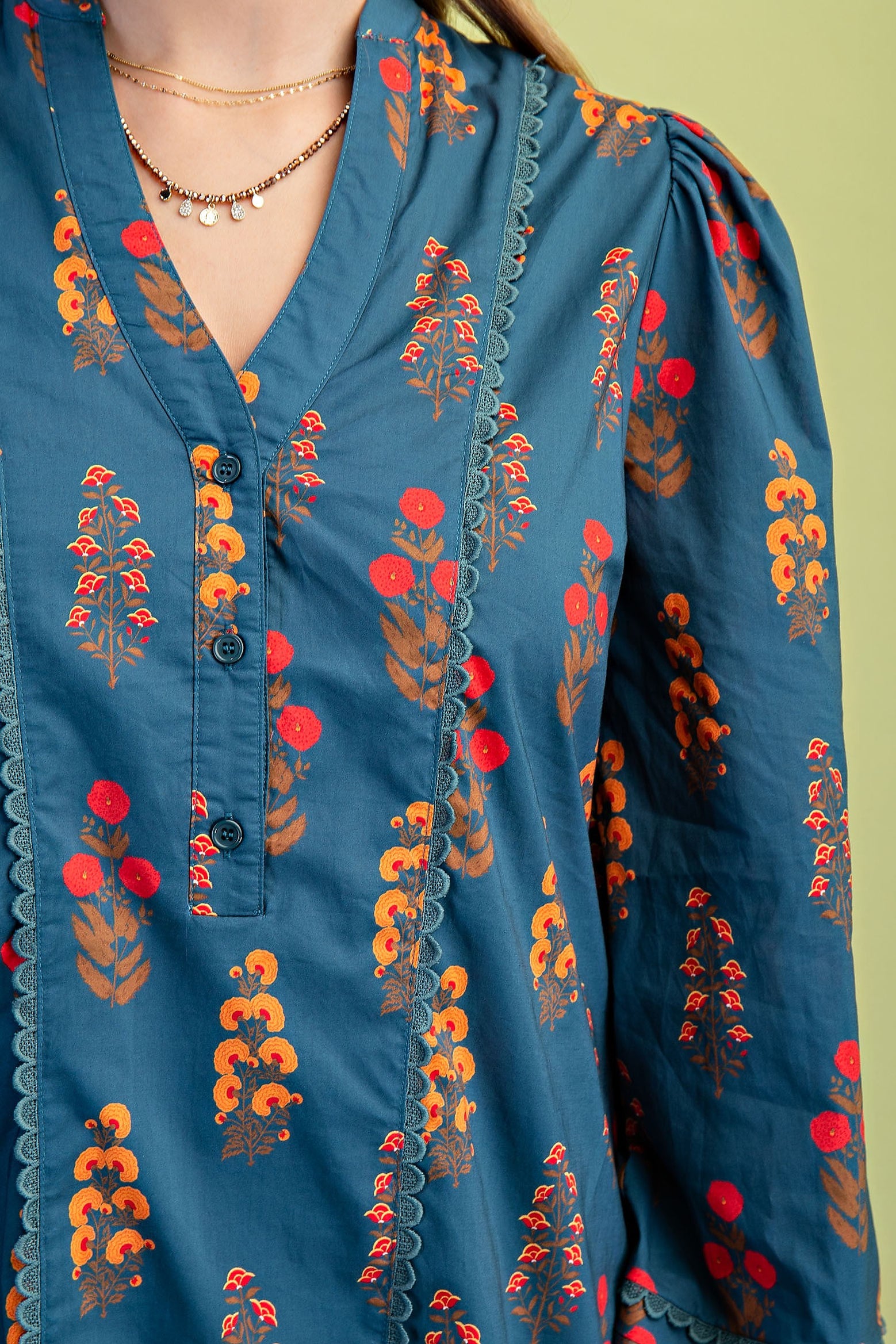 Floral Henley Mini Dress