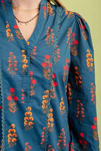 Floral Henley Mini Dress