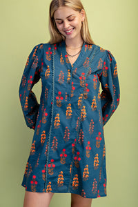 Floral Henley Mini Dress