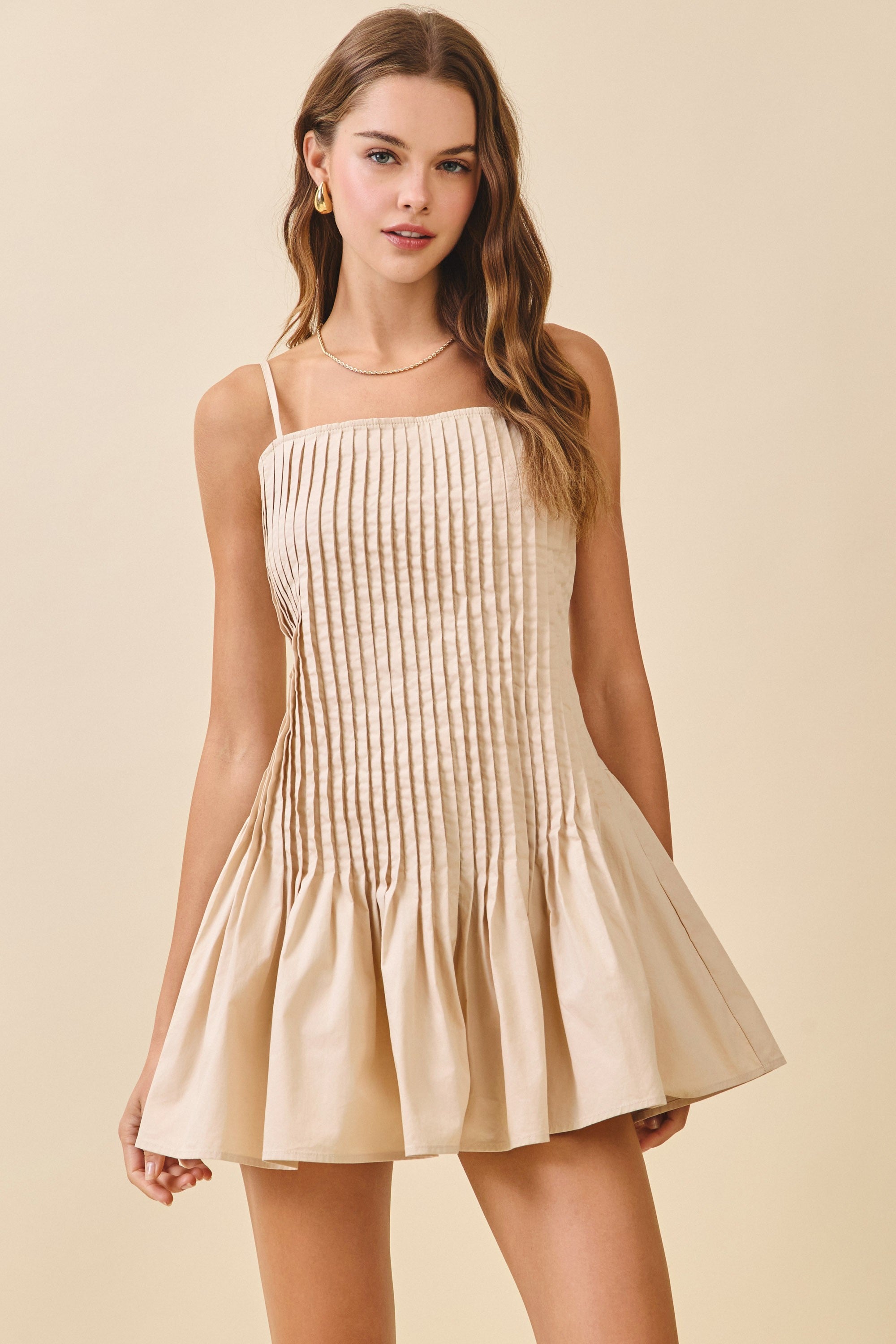 Pintuck Mini Dress