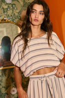 Striped Bubble Hem Top