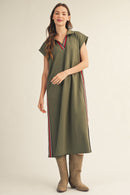 Trim Detail Midi Dress
