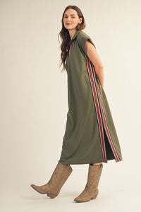 Trim Detail Midi Dress