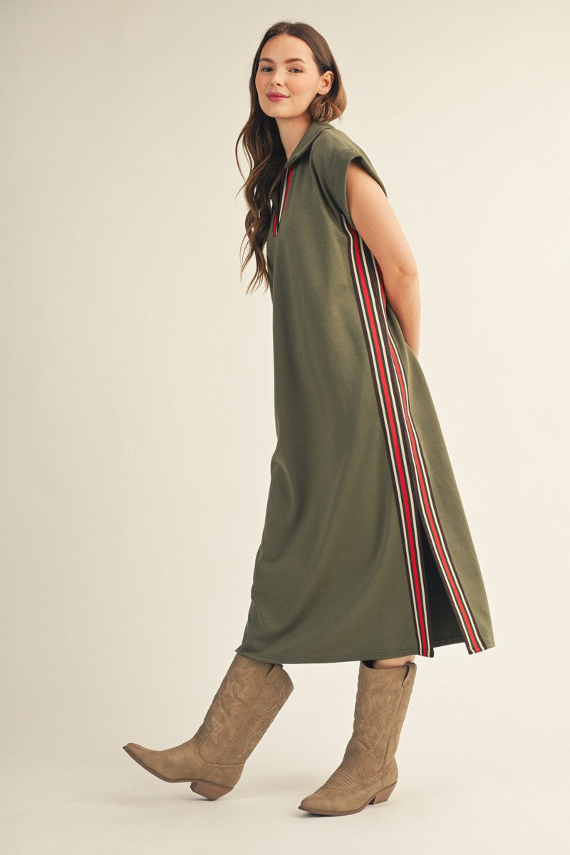 Trim Detail Midi Dress