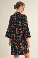 Leopard Mock Neck Sweater Dress