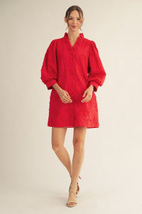 Tonal Embroidered Floral Dress