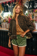 Ruffle Hem Leopard Top