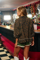 Ruffle Hem Leopard Top