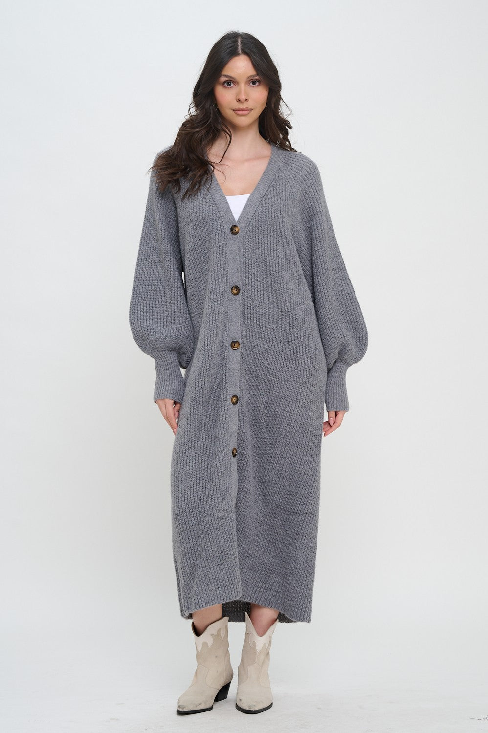 Button-Up Sweater Dress