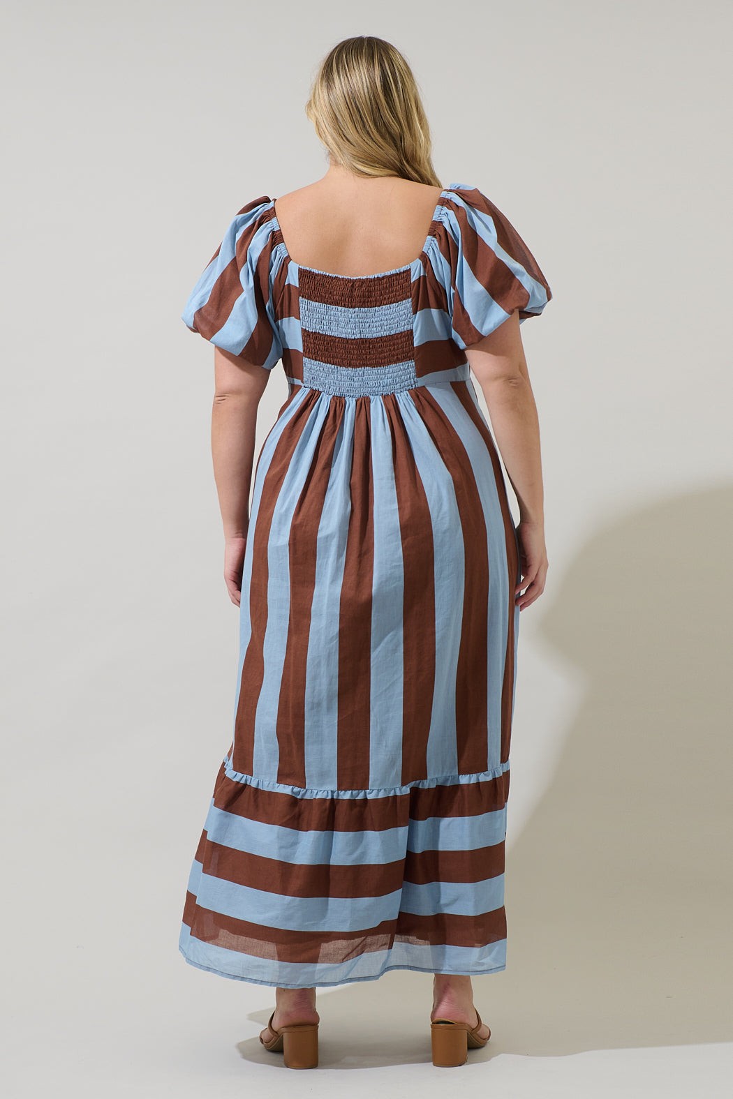 Striped Babydoll Maxi Dress