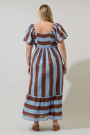 Striped Babydoll Maxi Dress