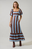Striped Babydoll Maxi Dress