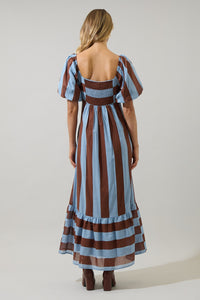 Striped Babydoll Maxi Dress