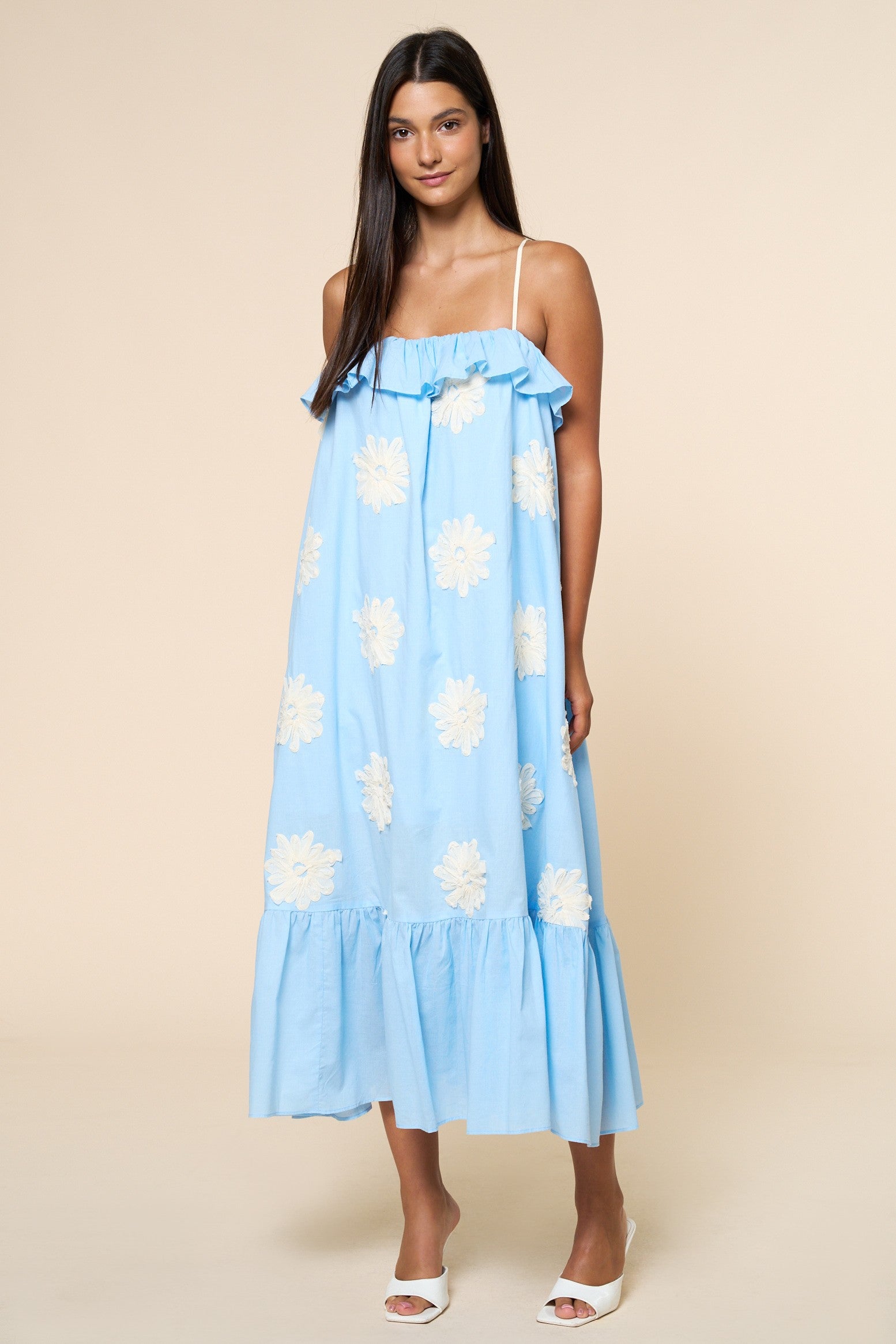 Flower Embroidered Maxi Dress