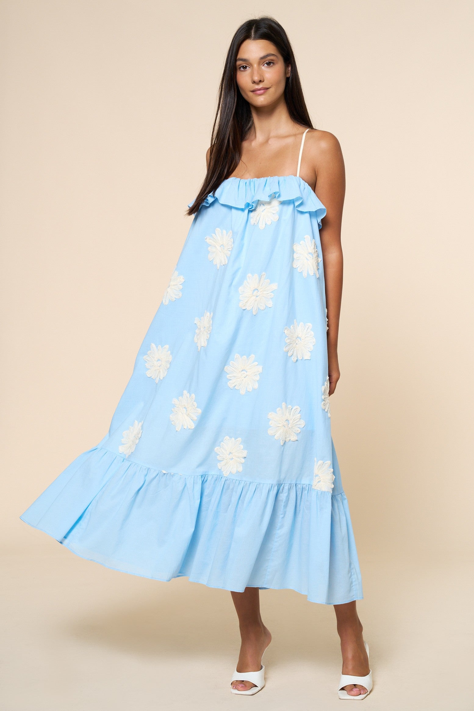 Flower Embroidered Maxi Dress