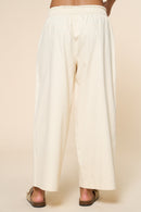 Drawstring Embroidered Linen Pants
