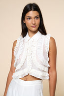 Ruffled Sleeveless Top