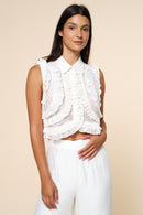 Ruffled Sleeveless Top
