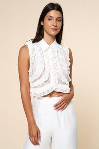 Ruffled Sleeveless Top