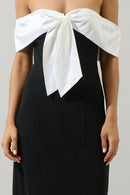 Bowtie Off-The-Shoulder Midi Dress
