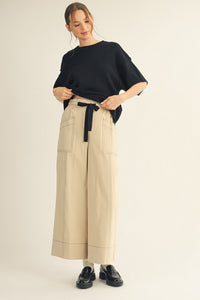 Black Raw Edge Sweater