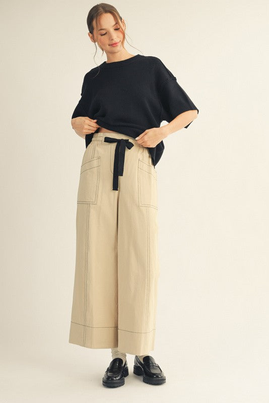 Black Raw Edge Sweater