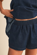 Denim Longline Top & Short Set