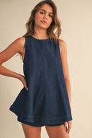 Denim Longline Top & Short Set