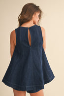 Denim Longline Top & Short Set