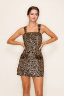 Metallic Leopard Mini Dress