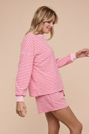 Soft Brushed Striped Short Set