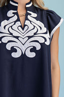 Embroidered Linen Mini Dress