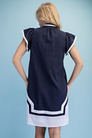 Embroidered Linen Mini Dress