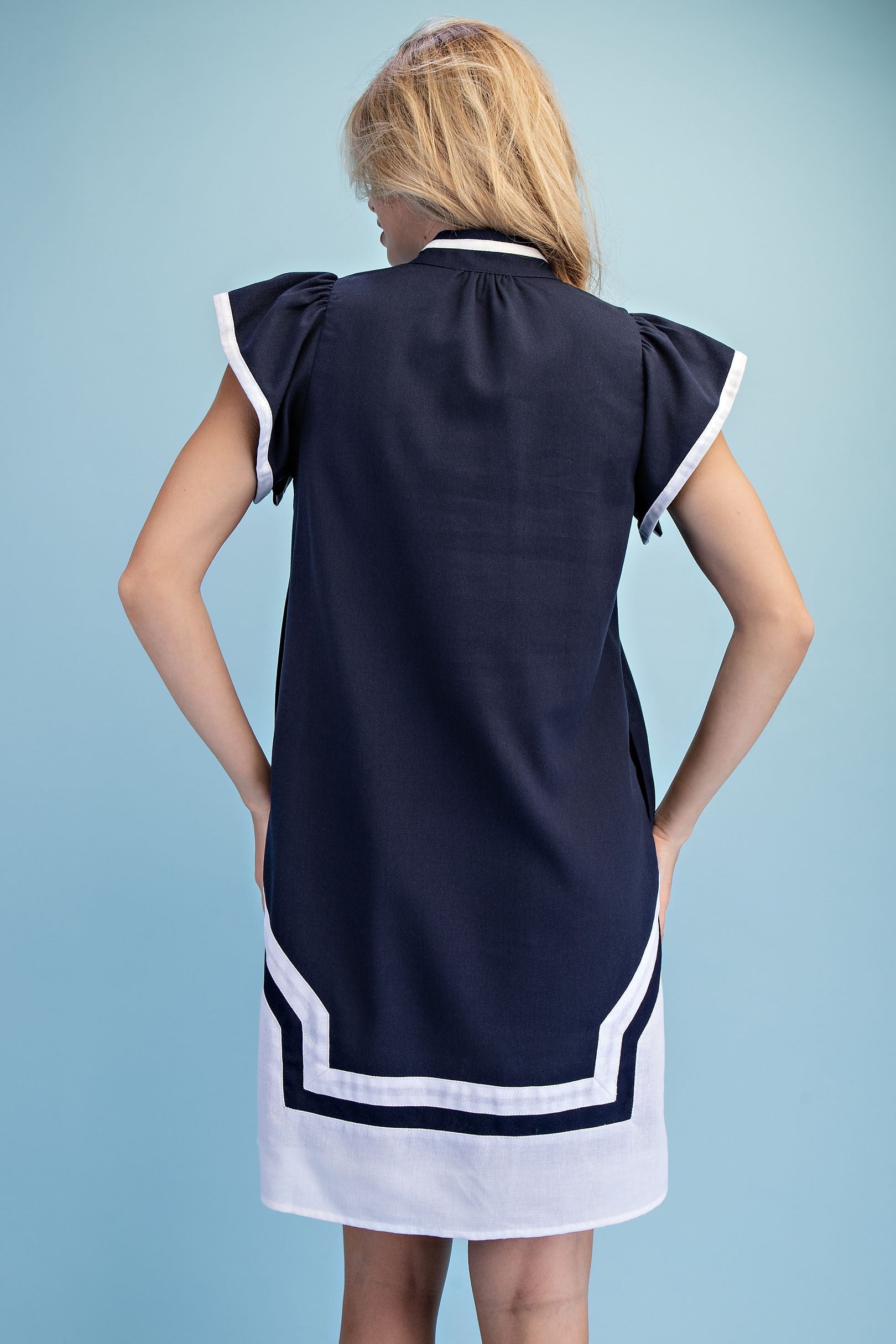 Embroidered Linen Mini Dress